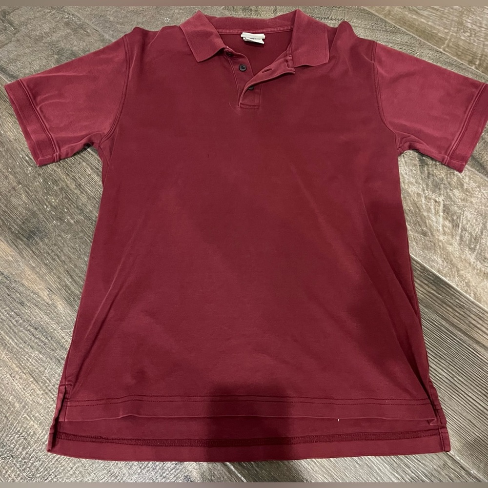 LL Bean Polo Shirt Adult Small Crimson/Dark Red Relaxed Fit Short Sleeve Mens